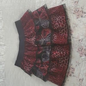 Ally B girls ruffled skirt black/red size 6X